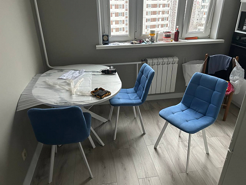 Стул на металлокаркасе Чилли К светло-серый велюр / черный каркас фото покупателя 515