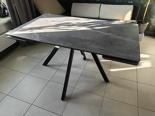 Керамический стол Вилли 140(200)х80х75 черный мрамор shakespeare black / черный фото покупателя 40