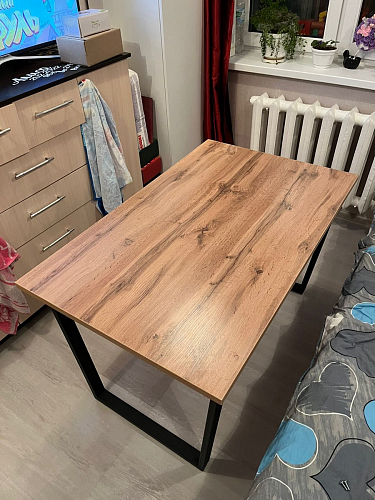 Деревянный стол Лота Лофт 140х80 черный матовый / бетон светлый фото покупателя 972