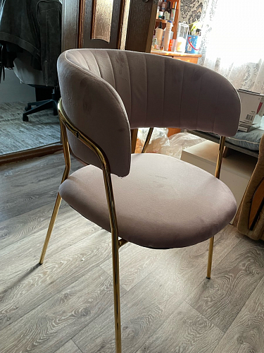 Стул на металлокаркасе Kamelia бежевый / золотой фото покупателя 25