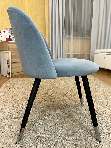 Стул на металлокаркасе Gabi 1 light blue / black / gold фото покупателя 922