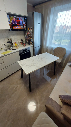 Стол Тринити Лофт 120 32 мм бетон / черный матовый фото покупателя 174