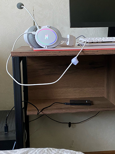 Письменный стол Клер Лофт дуб делано темный / черный матовый фото покупателя 19