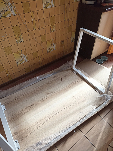 Деревянный стол Лота Лофт 120х75 белый матовый / дуб крафт золотой фото покупателя 934