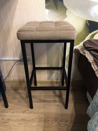 Барный стул Лофт микровелюр катания изумруд / черный матовый фото покупателя 63