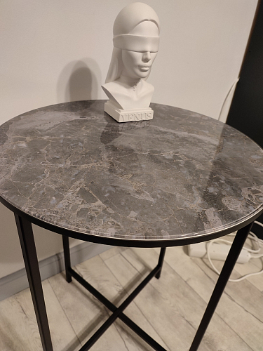 Журнальный столик Волопас серо-зеленый мрамор / черный фото покупателя 2