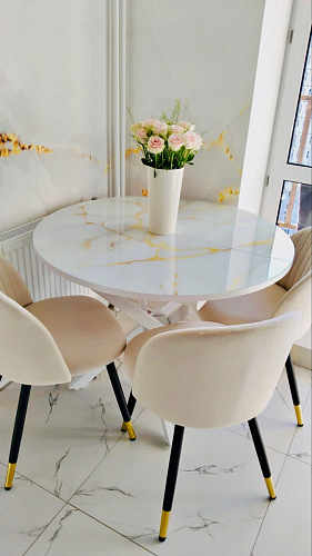 Стул на металлокаркасе Gabi latte / gold / black фото покупателя 439