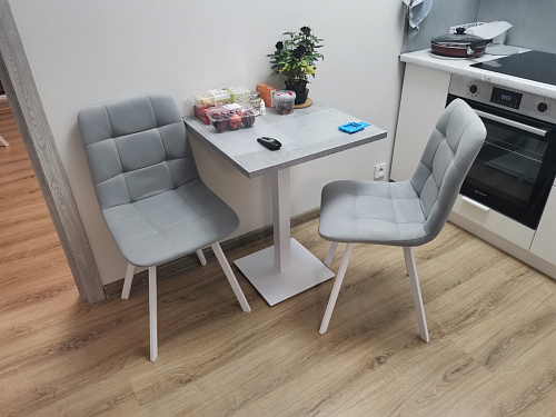 Стул на металлокаркасе Чилли светло-серый / белый каркас фото покупателя 494