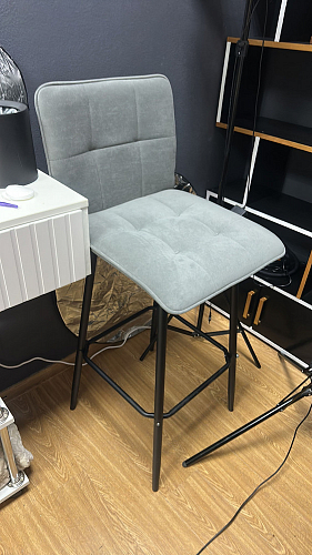 Полубарный стул Bari/Бари серый велюр фото покупателя 1