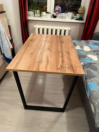 Стол Лота Лофт 140 25 мм черный матовый / бетон фото покупателя 973