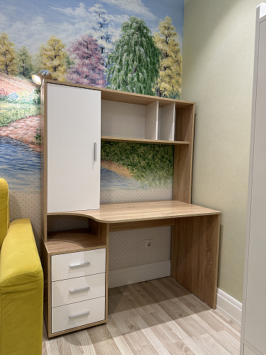 Компьютерный стол КСТ-16 левый дуб сонома / белый фото покупателя 135