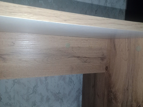 Компьютерный стол Ганор левый дуб вотан / белый  - Уцененный экземпляр фото покупателя 10