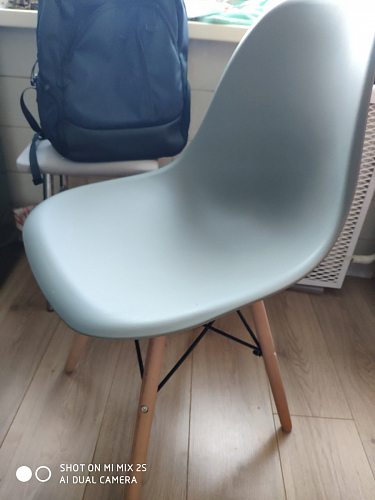 Пластиковый стул Eames PC-015 серо-голубой / дерево фото покупателя 78