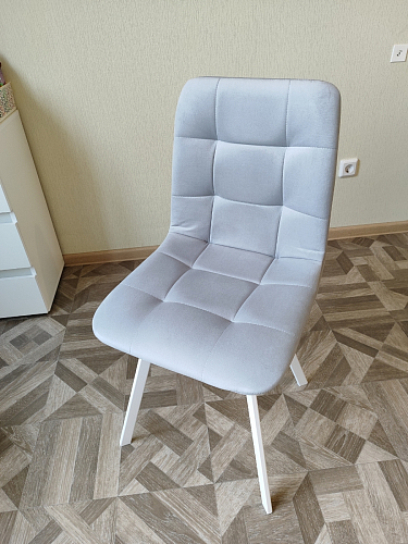 Стул на металлокаркасе Чилли светло-серый / белый каркас фото покупателя 386