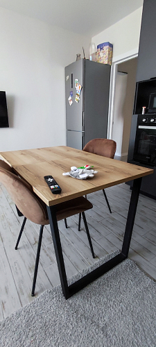 Деревянный стол Лота Лофт 120х75 белый матовый / дуб крафт золотой фото покупателя 457