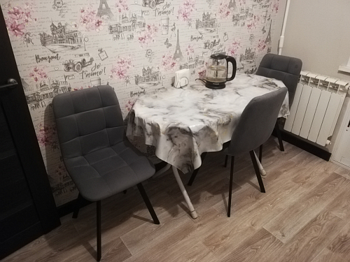 Стул на металлокаркасе Чилли К темно-серый (velutto 32) / черный фото покупателя 363