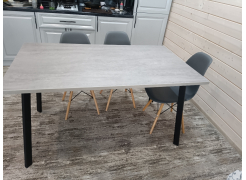 Стол Тринити Лофт 120 32 мм бетон / черный матовый фото покупателя 483