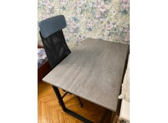 Стол Лота Лофт 140 25 мм черный матовый / бетон фото покупателя 730