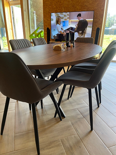 Стул на металлокаркасе Седа К кирпичный / черный фото покупателя 100