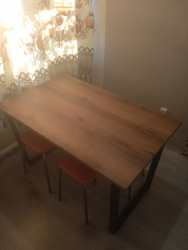 Деревянный стол Лота Лофт 120х75 белый матовый / дуб крафт золотой фото покупателя 484