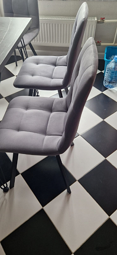 Стул на металлокаркасе Чилли К светло-серый велюр / черный каркас фото покупателя 1407