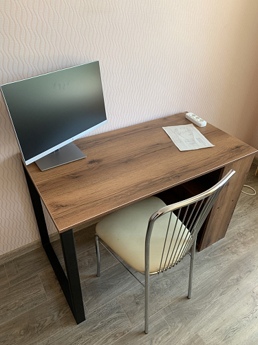 Письменный стол Битти Лофт 116х60х75 дуб делано светлый / белый матовый фото покупателя 19