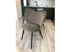 Стул на металлокаркасе Gabi 1 бежевый / черный с серебряными наконечниками фото покупателя 672