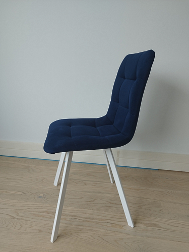 Стул на металлокаркасе Чилли синяя ткань / белый фото покупателя 1324