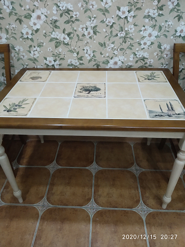 Стол CT 3045P Прованс античный белый / темный дуб фото покупателя 1