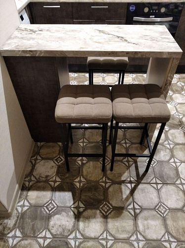 Барный стул Лофт микровелюр катания блэк / черный матовый фото покупателя 182