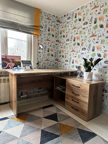 Компьютерный стол КСТ-109П правый дуб сонома / белый фото покупателя 52