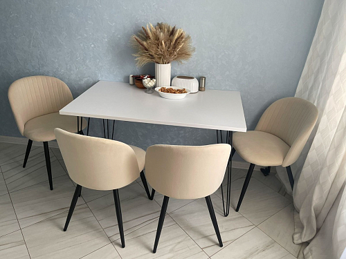 Стул на металлокаркасе Gabi dark beige / black / silver фото покупателя 730