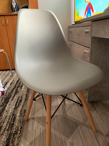Пластиковый стул Eames PC-015 серо-голубой / дерево фото покупателя 42