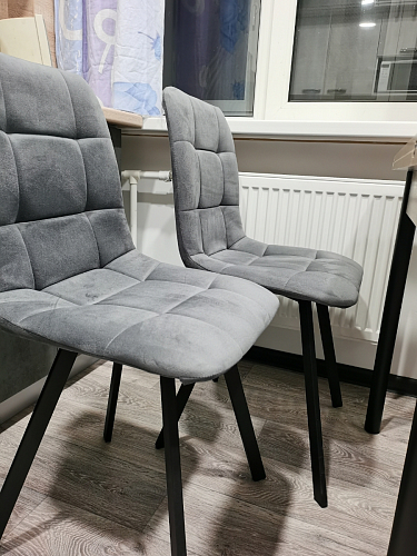 Стул на металлокаркасе Чилли К светло-серый велюр / черный каркас фото покупателя 1011