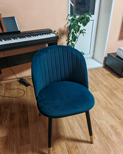 Стул на металлокаркасе Gabi 1 light blue / black / gold фото покупателя 589