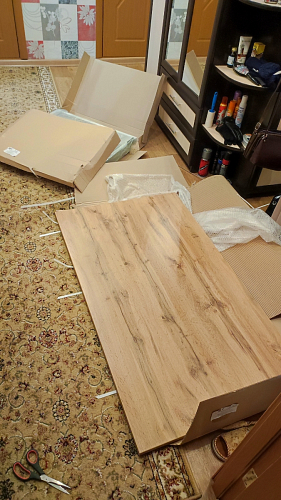 Стол Лота Лофт 140 25 мм черный матовый / дуб вотан фото покупателя 850