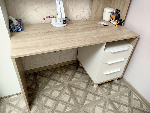 Компьютерный стол Комфорт 12.95 N дуб сонома / сатин фото покупателя 43