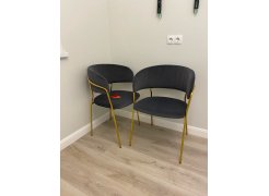 Стул на металлокаркасе Kamelia зеленый / золото фото покупателя 72