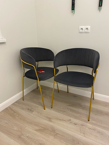 Стул на металлокаркасе Kamelia голубой / голубой / золотой фото покупателя 102