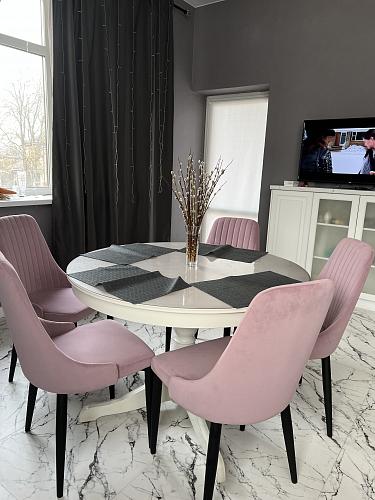 Стул на металлокаркасе Kora green / black фото покупателя 478