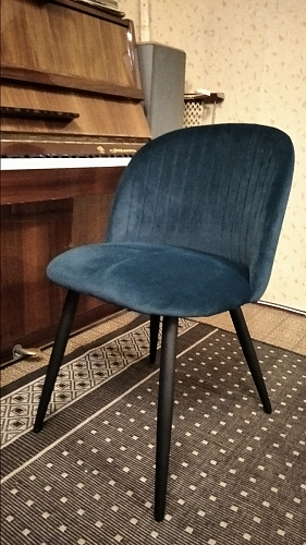 Стул на металлокаркасе Gabi dark beige / black / silver фото покупателя 262