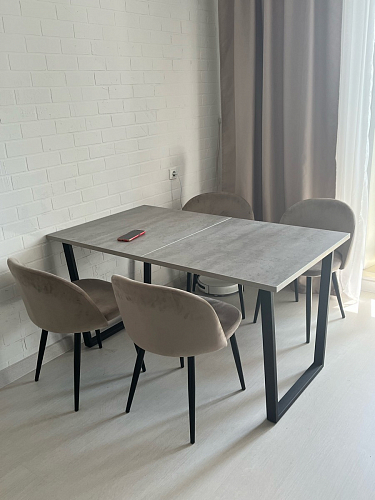 Деревянный стол Лота Лофт 140х80 черный матовый / бетон светлый фото покупателя 819