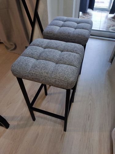 Барный стул Лофт микровелюр катания изумруд / черный матовый фото покупателя 216