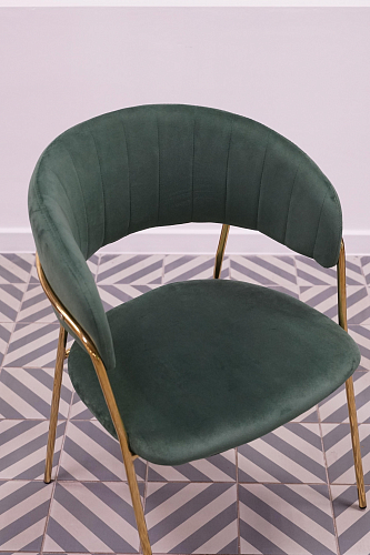 Стул на металлокаркасе Kamelia голубой / голубой / золотой из шоурума 2