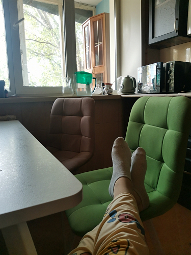 Стул на металлокаркасе Чилли синяя ткань / белый фото покупателя 631