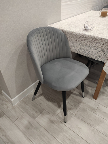 Стул на металлокаркасе Gabi dark beige / black / silver фото покупателя 154