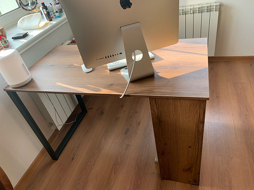 Письменный стол Битти Лофт 116х60х75 дуб делано светлый / белый матовый фото покупателя 109