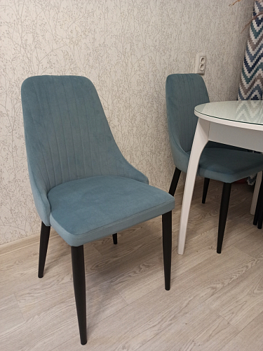 Стул на металлокаркасе Kora green / black фото покупателя 145