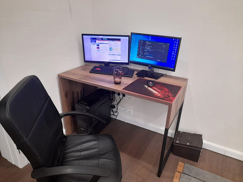 Письменный стол Ниа 115х60 бетон / черный матовый фото покупателя 5