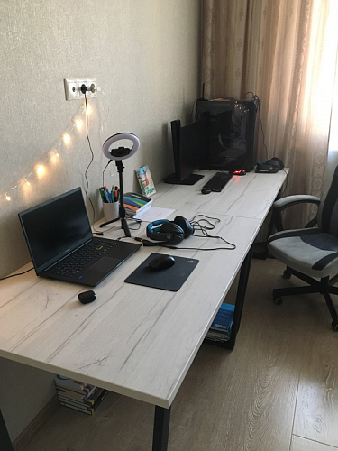 Деревянный стол Лота Лофт 120x75 дуб крафт табачный / черный матовый фото покупателя 228